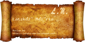 Latzkó Mária névjegykártya