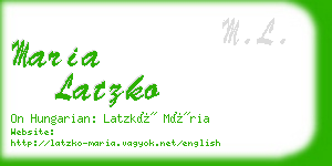 maria latzko business card